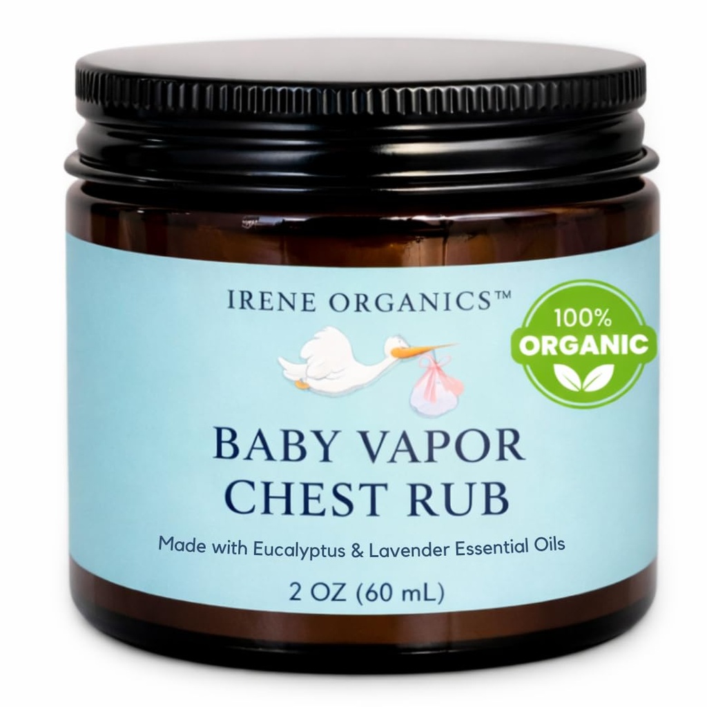 Irene Organic Baby Vapor Chest Pub Clean Vapo Rub Made with Non Toxic Ingreations like Eucalyptus Escalyptus Oils, Safe for All Ages, Newborns and Infants, Jurang Anak Sakit
