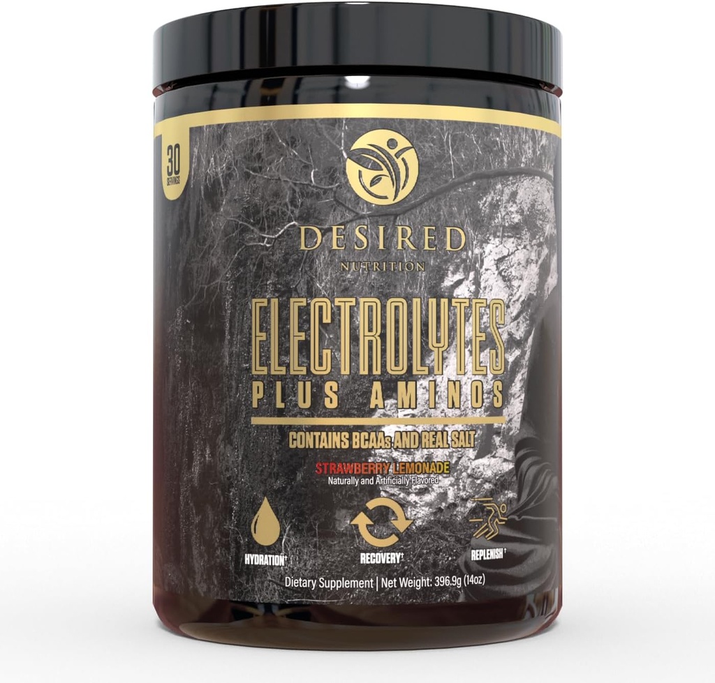 Electrolytes Plus Amino Electrolytes Plus Amino Recovery Drinder, Lengkap Hidration dan Amino Acids / BCAAs, Strawberry Lemonade (30 Hamba)