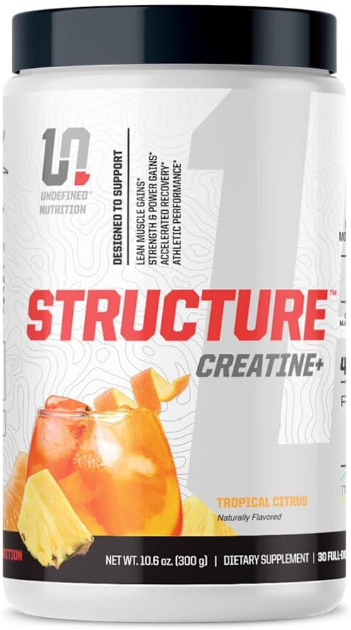 Struktur Nutrition tidak terdefinisi + oleh Brian Shaw (30 Servis) - Micronized Creatine Monohydrate + Magnesium Creatine Contate & HMB dan PEAK ATP- Kekuatan, Kekuatan, Pemulihan (10.6oz, Citrus Tropical)