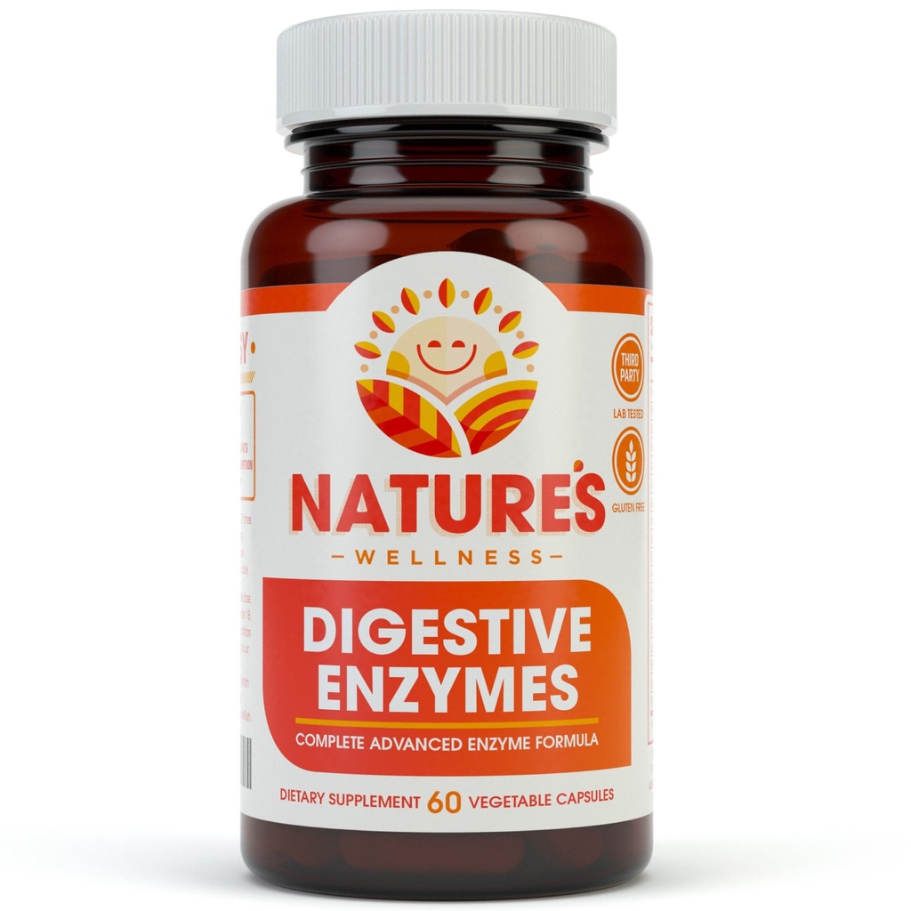 Enzymes Digeptical Complete - Advanced Multi Enzyme Suplement for Better Ditraffic & Absorpsi. Bantuan Bantuan Bantuan Gas, Ketidaknyamanan, Bloating, IBS, Gluten & Laktosa Intoleransi