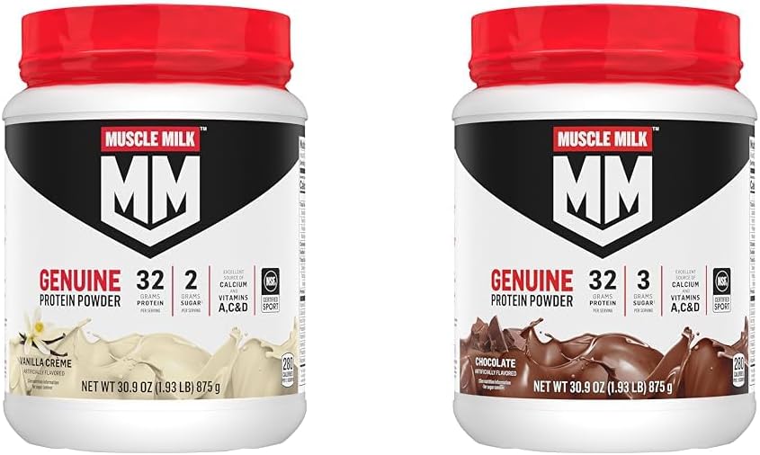 Susu Genuine Powder Bundle, Vanilla Crème 1.93 Pounds 12 Servings 32g Protein 2g Sugar dan Chocolate 1.93 Pounds 12 Servis Protein 32g Sugar