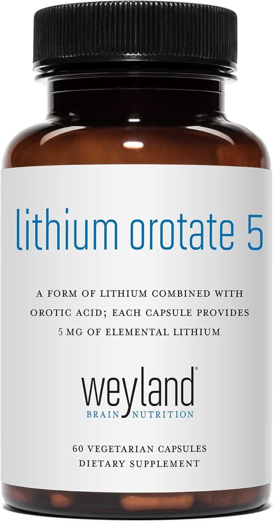 Lithium Orotasi - 5mg Lithium Elemental per Vegetarian Capsule