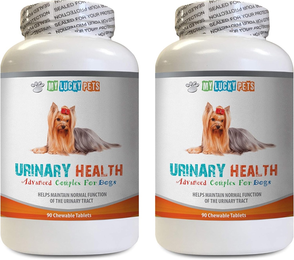 Dukungan BIdder Dog - Dog Urinary Health Formula - Membantu dengan Incontinuence and Bladder Issuses - Ammune Boost - Dog Cranberry Supplemen mengunyah - 2 Botol (180 Treats)