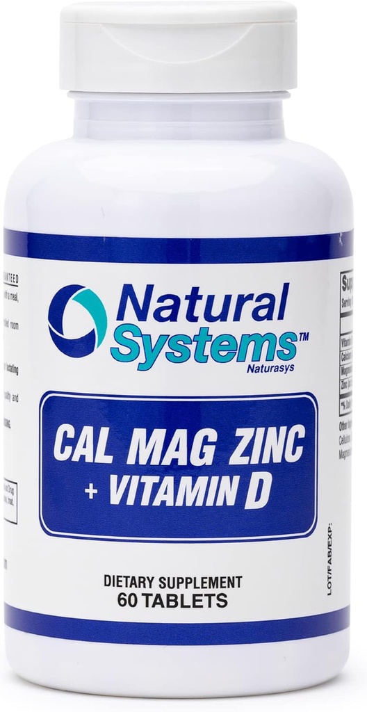 Kalsium Magnesium Zinc Vitamin D Suplemen 60 tablet oleh Natural System - Calsium Magnesium Zinc dan VIT D Suplemen untuk Imune Kuat Sistem - Magnesium Supplemen untuk The Immune System