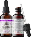 Mullein Tincture Extract, Organic Mullein (Verbacum densiflorum) Suplemen Leaf Herbal di Cold- Menekan Vegetable Glycerin 670 mg
