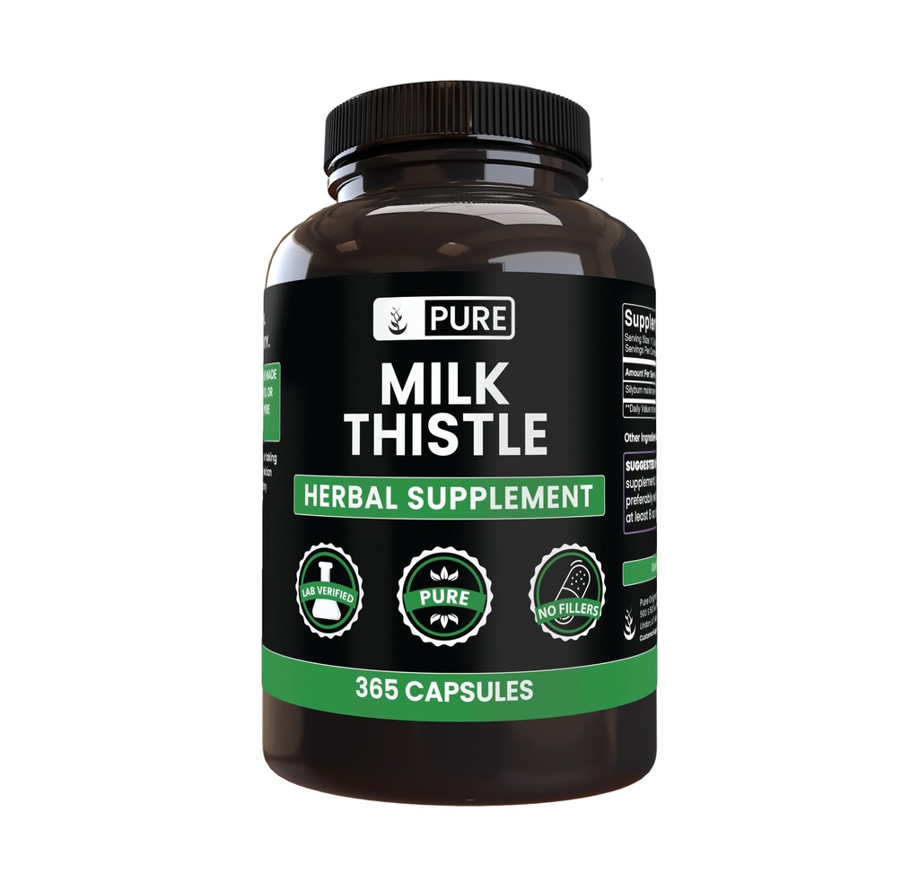 Murni Asli Ingredians Milk Thistle (365 Capsules) No Magnesium Atau Kare Fillers, Always Pure, Lab Verified
