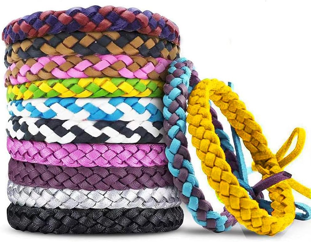 12 Pack Mosquito Repellent Bracelet, Insect PU Leather dan Bug Repellent Wrist Band untuk Anak-anak & Dewasa Berkemah di luar