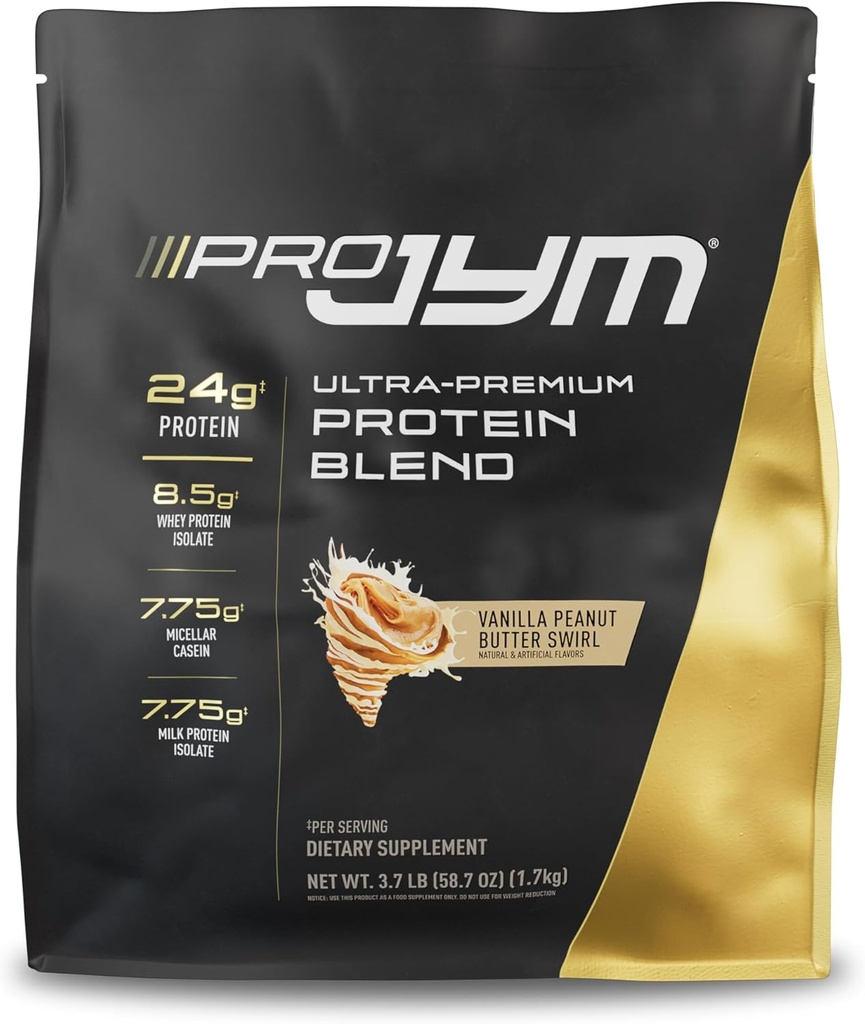 Pro JYM Vanilla Peanut Butter Powder - Whey Protein Isolates, Casein, & Milk Protein, Lean Muscle Building for Men & Women, JYM Supppplemen Science, 45 Servis
