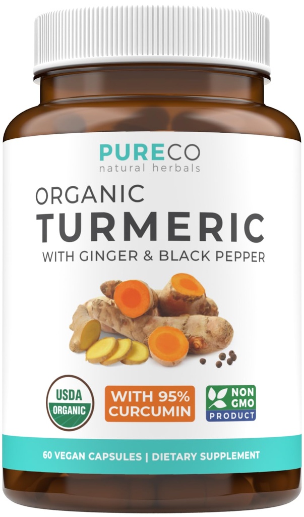Kapak Kursum Turmeric Ginger Black Pepper - Potensi Tinggi Kapak Kursum Turmerik dengan Ginger & Black Pepper untuk Manfaat Enhanced dan Absorpsi - Vegan & Non-GMO (Persediaan Bulan 1)