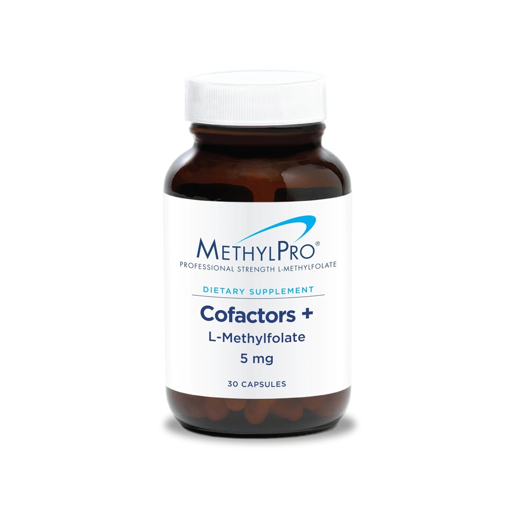 MethylPro L-Methylfolat 5 mg + Cofactors - L Methyl Flile Suplement for Women & Men, Methylated Vitamin B9 (5-MTHF) dengan B6 dan B12 for Brain Health, Focus, dan Tenang - 30 Capsules (Paket 1)