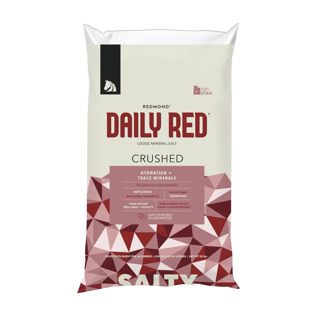 Daily Red Crushed Loose Mineral 124; Mineral Salt + Electrolite Supplement for Horses (25LB Refill Bag)