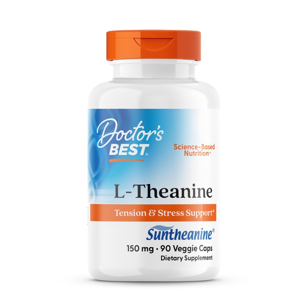 Dokter Terbaik L-Theanine Berisi Suntheanine, Membantu mengurangi Stress & Sleep, None-GMO, Gluten Free, Vegan, 150 mg (DRB-00197), 90 Count