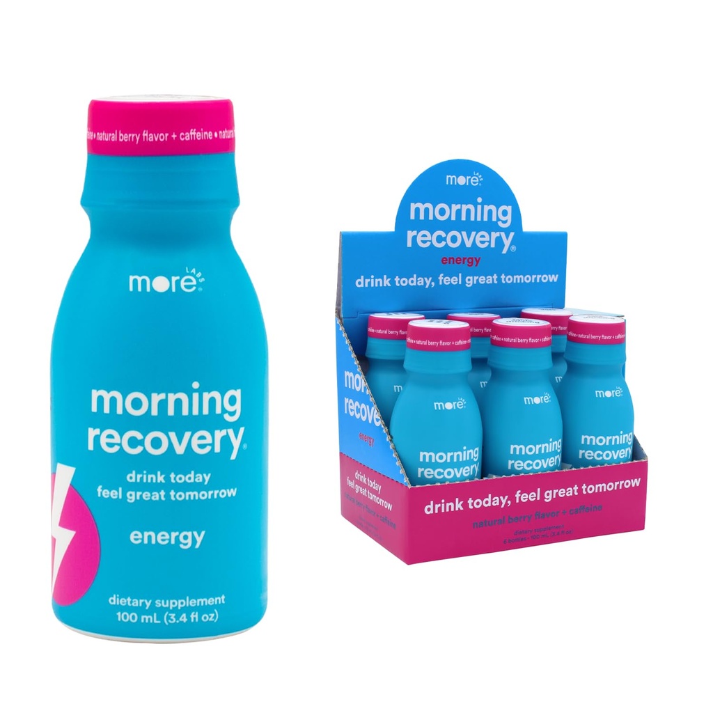 Pemulihan Pagi, Electrolyte dengan Energi, Susu Thistle Minum Formulasi Proprietary untuk Hidrate Sementara Minum, Sangat Soluble Liquid DHM, Non GMO, Vegan, Bebas, Berry, Paket 6