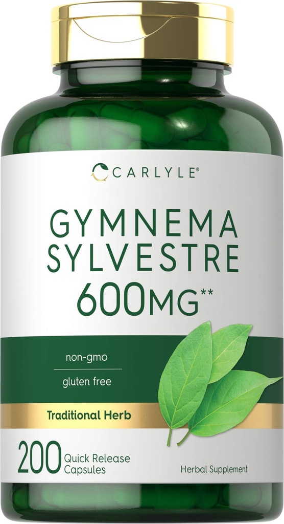 Carlyle Gymnema Sylvestre Capsules 124; 600mg 124; 200 Count 124; Non- GMO dan Gluten Free Suplemen