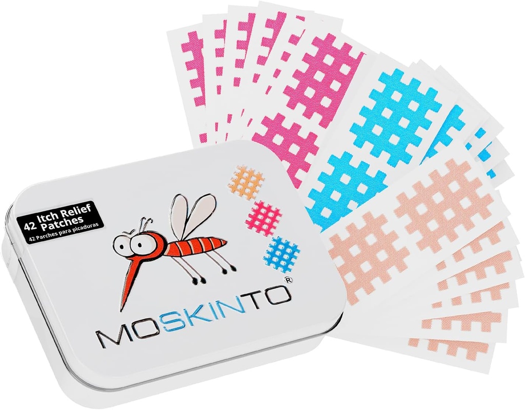 Moskinto The Original Mosquito Itch Relief Patch for Kids & Adults, Bug Bite Patches Soothe Sweolling & Itching, Anti Itch Bug Bite Relief, Suction Tools Alternative, Family Pack, 42 Count
