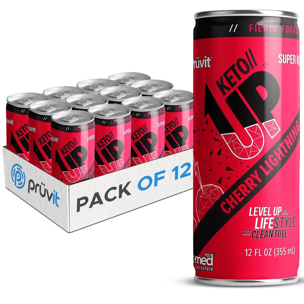 Cherry Lightning Keto / / Up ® Drink - Siap-Siap-Minum Ketones untuk Fokus Pria dan Wanita - 12 Pack