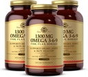 Solgar 1300 mg Omega 3-6-9, 120 Softgels (Paket 3) - Tambahan Minyak Ikan - Dukungan untuk Gabungan & Skin Kesehatan - termasuk Flaxseed & Borage - Berisi EPA & DHA Omega 3 Fatty Acids - 120 Total Servis