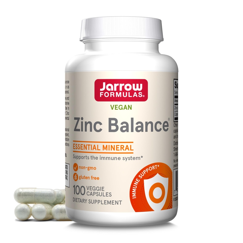 Jarrow Formula Zinc Saldo 15 mg - 100 Servis (Veggie Caps) - Zinc dengan Copper - Esculity Mineces for Immune System Suppplemen - Imune Suppplemen Glute Free Copper Supplemen, Vegan