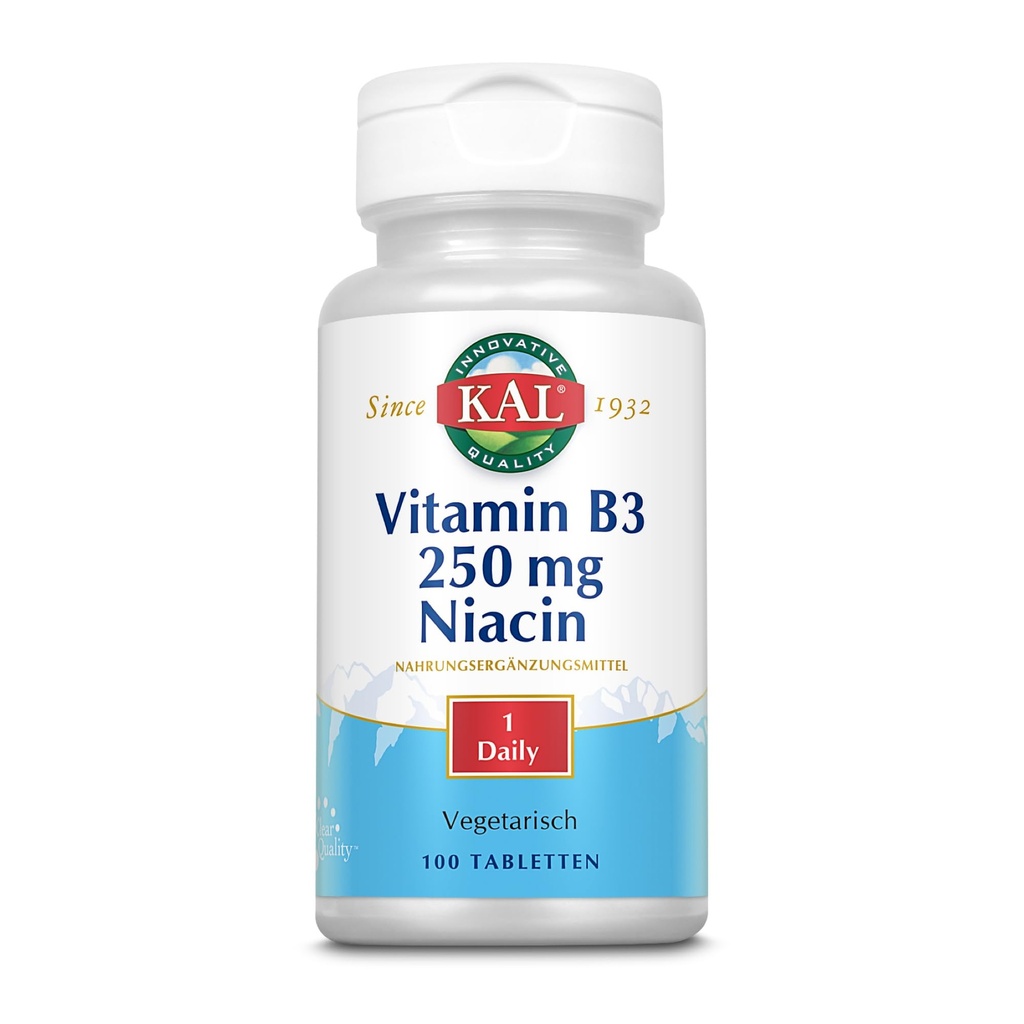 Kal 250 Mg Tablet Niasin, 100 Count