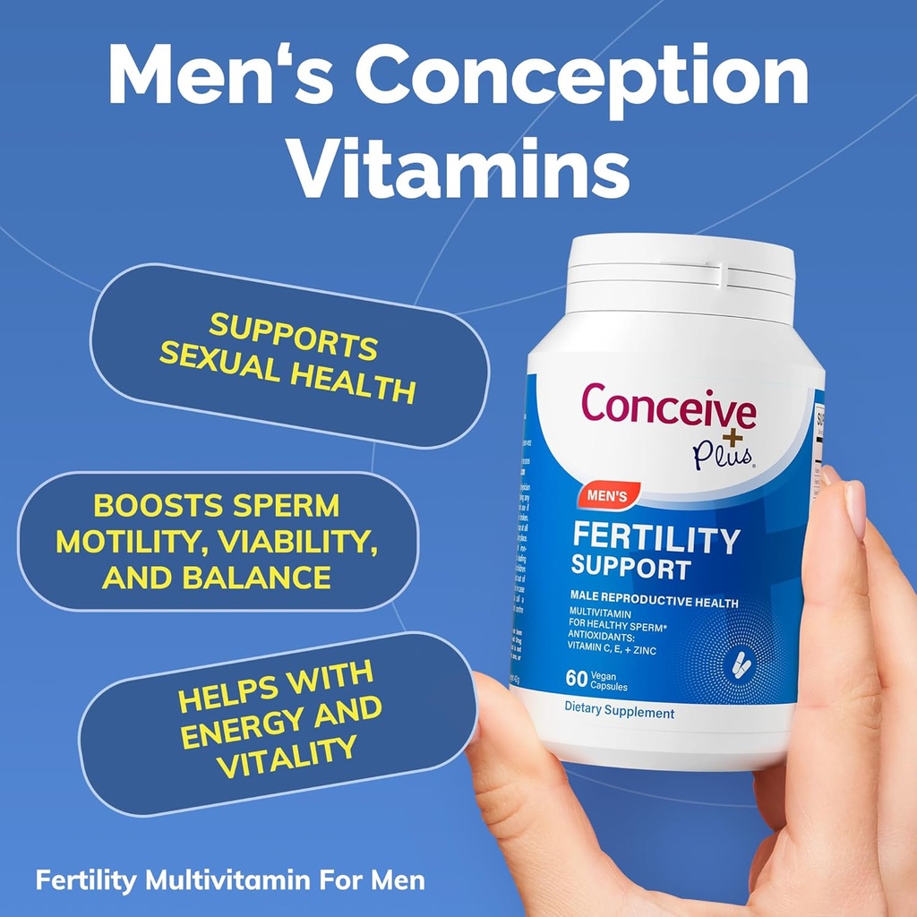 KONSEIVE PLUS MENS Fertilitas Bundle, Fertility Vitamin 60 Count dan Fertility Lubricant 2,5 Ounce