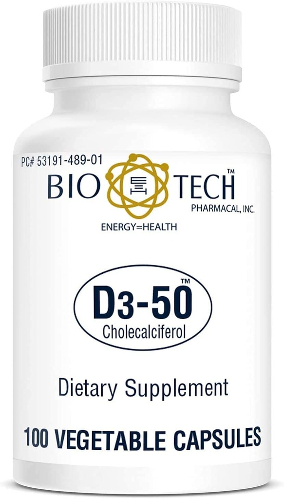 Bio- Tech Pharmacal Vitamin D3 (D3- 50k IU, 100 Veg Count)