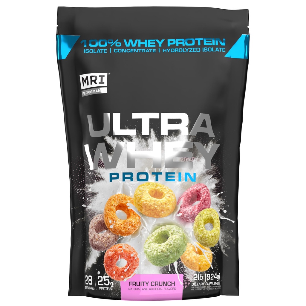 MRI Performance Ultra Whey Protein 25g Triple- Blend of Hydrolyzed, Isolate & concentrate for Muscle Recovery, Lean Strength & Daily Protein Support (Fruity Crunch, 28 Servings)