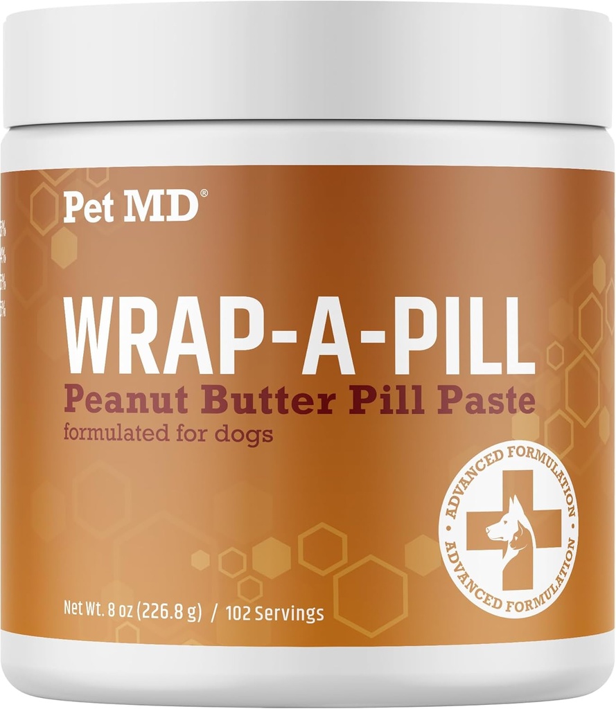 Pet MD Lipat A Pill Peanut Butter Flavor Pill Tempel for Dogs - Membuat Pocket atau Pouch ke Sembunyikan Pil & Medication - 8 oz