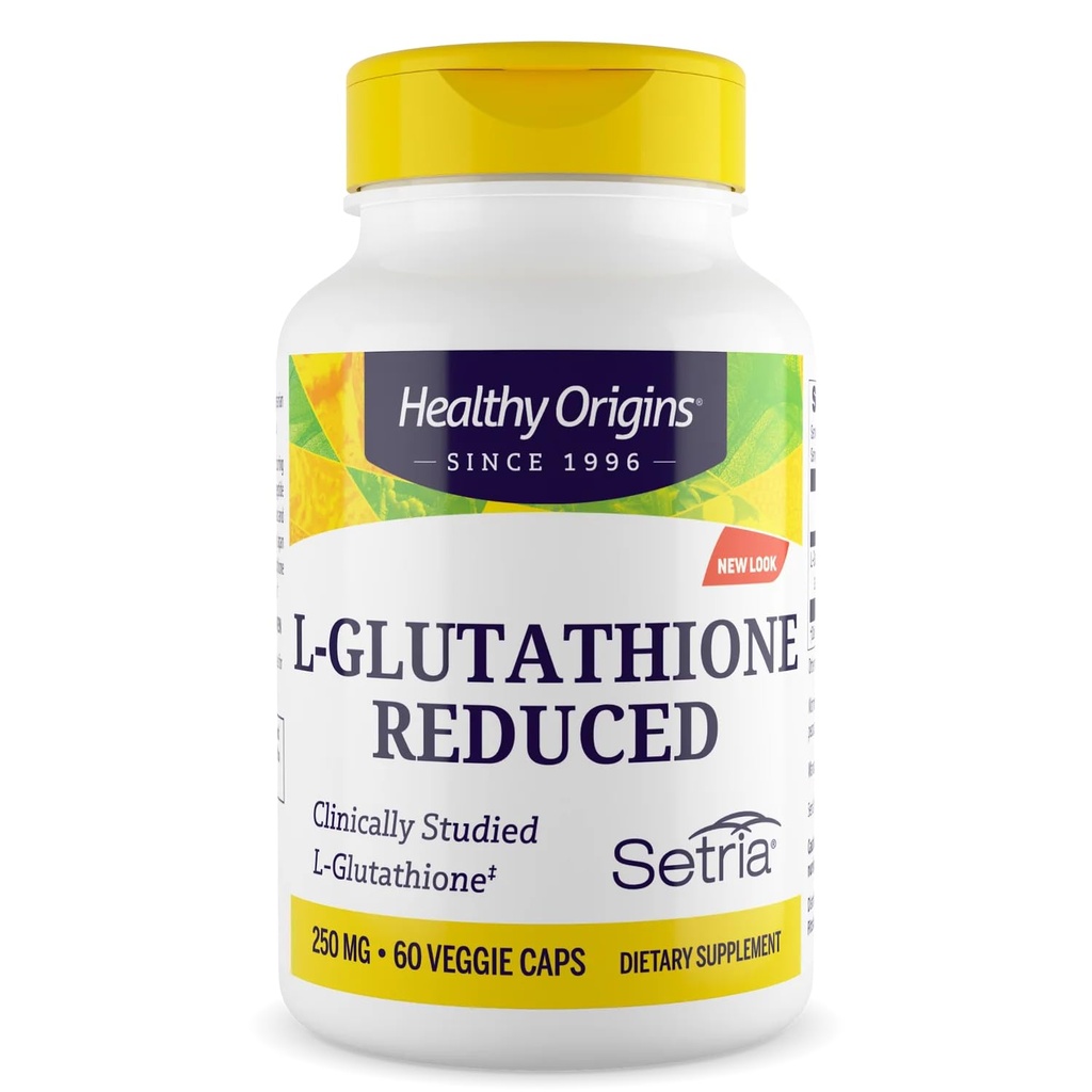 Origins Sehat L- Glutathione 250 mg (Setria, Non- GMO, Gluten Free, Antioksidant, Dukungan Imune, Dukungan Skin), 60 Vevgie Caps