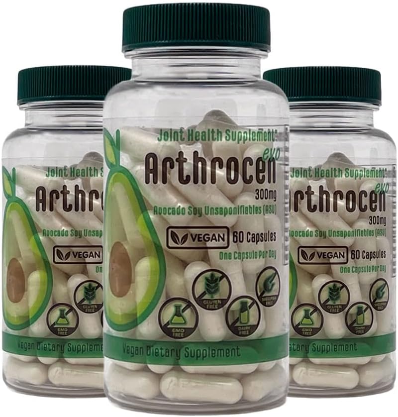 EVO Vegan Gabungan Suplemen Kesehatan, 300Mg Avocado Soy Unsaponiable, 60 Day Suply, One Capsule Per Day (6 Bulan)