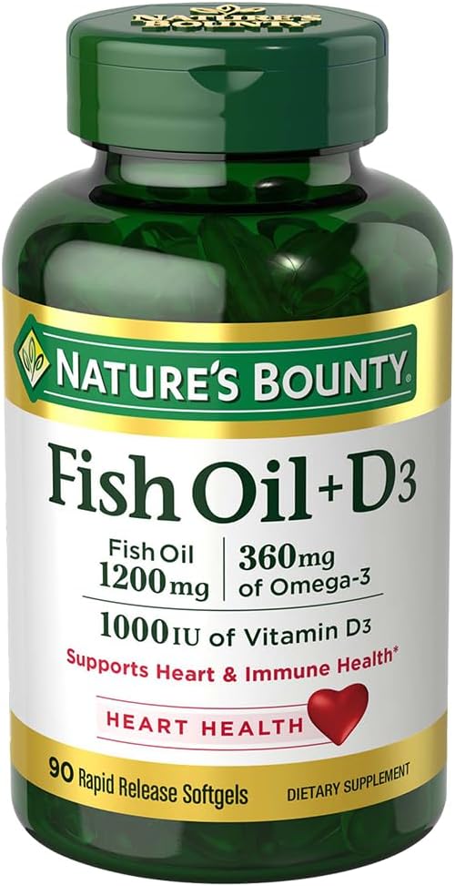 Nature 's Bounty Fish Oil plus Vitamin D3, 90 Count