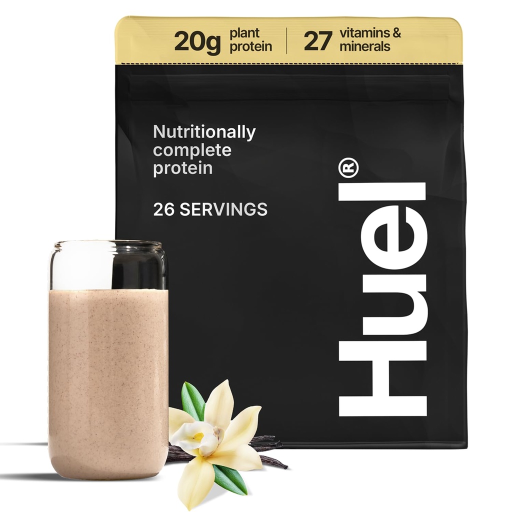 Huel Vegan Pounder Protein 124; Vanilla 124; Lengkap Nutrition 124; 20g Protein Powder 124; 100% Plant - 27 Vitamin & Minemins, Gluten Bebas, Nun-GMO, Lactosa Free 124; 26