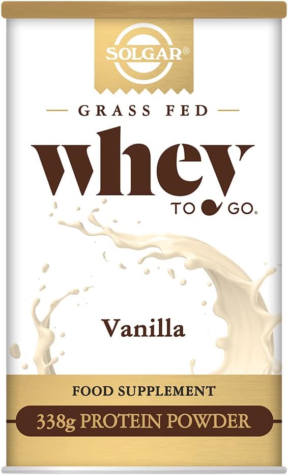 Solgar Grass Fed Whey to Go Protein Powder Vanilla, 11.9 oz - 20g dari Grass-Fed Protein dari sapi Selandia Baru - Tasting & Mixes Easily - Support dan Pemulihan - 13