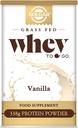 Solgar Grass Fed Whey to Go Protein Powder Vanilla, 11.9 oz - 20g dari Grass-Fed Protein dari sapi Selandia Baru - Tasting & Mixes Easily - Support dan Pemulihan - 13