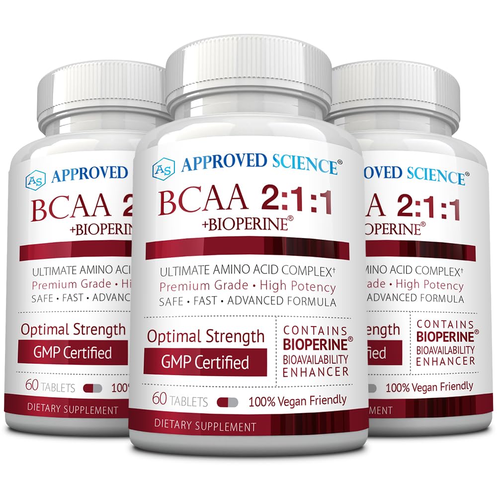 Approved Science BCAA Supplement - 180 Tablet - 2400mg - Increase Performance and Enhance Muscle Development - L-Leucine, L-Ivoleucine, L-Valine - Made in USA, Non-GMO