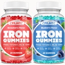 2 Pack Iron Gummies for Dewats & Kid Iron Suplemen Strawberry Blueberry Flavor