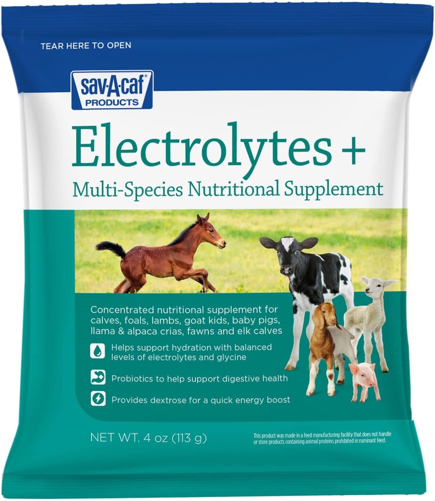 Save-A- Caf 124; Electrolytes Plus Multi- Species Suplement £124; 4 Ounces (4 OZ) Packet