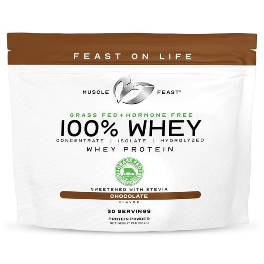 Alami Hormone Free Paure Raised Whey Pounder untuk Perempuan & Pria - Whey Konsentrat, Isolate & Hydrolyzed Protein Pounder Blend - Coklat, 2lb