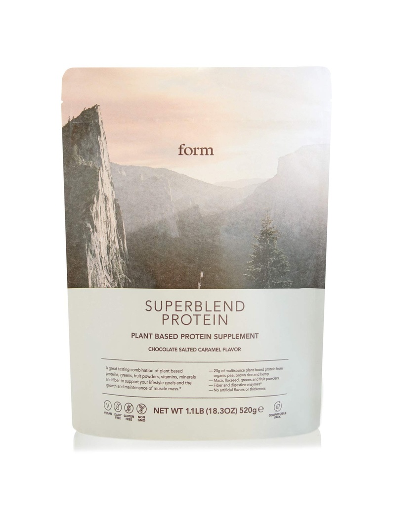 Formulir Protein Campuran - Bubuk Protein Vegan dengan Superfood, Vitamin dan Mineral - 20g Tanaman Berbasis Protein per Serving (Chocolate Salted Caramel)