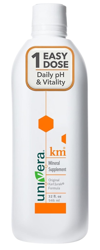 Univera km, Potassium Liquid Supports, 32 fl oz (1PK), saldo darah pH Tubuh, asli Karl Jurak focula, Earthy Taste (30- Day Supply)