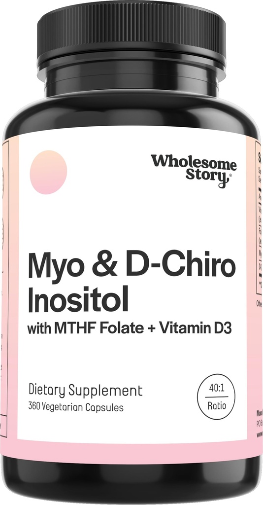 Myo- Inositol & D-Chiro Inositol Capsules with MTHF, Folate, Vitamin D 124; Dukung untuk Ovarian Fungsi, Hormone Saldo, & Homocysteine Levels 124; Suplemen Fertilitas untuk Perempuan 124; 360 Menghitung 40: 1 Rasio