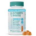 SmartyPants Prenatal Vitamin for Women, Sugar Free Multivitamin Gummies: Methylfolat, Omega 3 (ALA) D3, C, Vitamin B12, B6, A, K & Zinc, Inositol, Erythritol Free, 60 Count (20 Hari Pasokan)