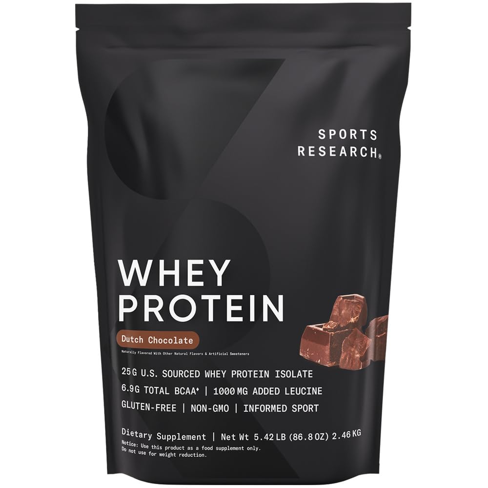 Olahraga Penelitian Whey Protein - Olahraga Nutrition Whiy Isolate Protein Powder untuk Lean Muscle Building & Workout Recovery - 5 lb Bag Bag Protein Powder per Serving - Dutch Chocolate, 60 Servings
