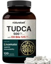 TUDCA 500mg dengan OX Bile 125mg Per Serving, 120 Capsules - Bile Salts Dukungan, Livamate Absorpsi Tinggi Formula 124; Liver Cleanse Detox & Repair Suppplemen 126; Natural Bitter Ciri - Pesta Teruji Ketiga