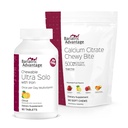 Bariatric Advices Chewable Ultra Solo dengan Besi - Citrus, 30 Count dan Kalsium Citrate Chewy Bites 500 mg - Didukung Fruit Flavor, 90 Count