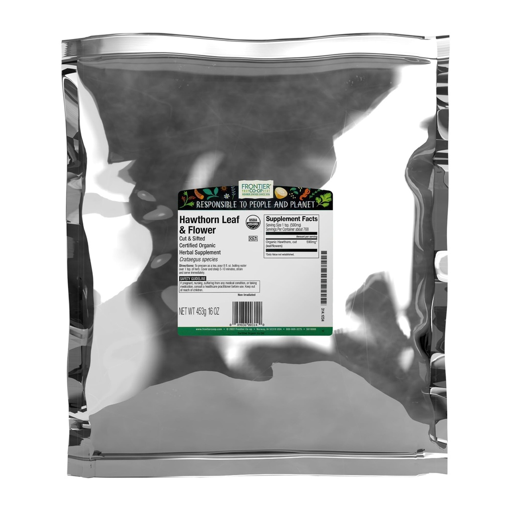 Frontier Co-op Pemotong Organik & Sifted Hawthorn Herb 1lb