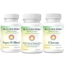 Dr Clark Store Intestine Dukungan & Cleanse Kit - dengan Freeze- Died Green Black Walnut Hulls, Wormwood, dan Cloves- Membantu Menjaga Fungsi Intestinal Optimum