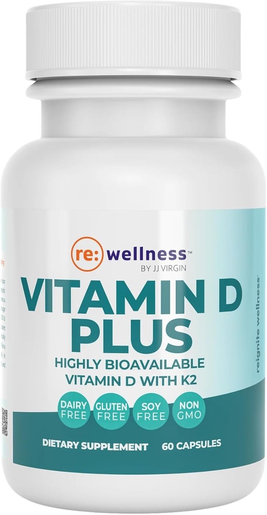 Menghidupkan kembali Wellness oleh JJ Virgin 124; Vitamin D ditambah 124; Relevant Serving dari 5000 IU, sangat Absorbable Vitamin D + Vitamin K1 & K2; GG Suplemen untuk Imune Health 124; Bone and Heart Suptgels 12.60 Softgels