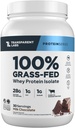 Transparent Labs Grass- Fed Whey Protein Isolate - Tentu Flavored, Gluten Whey Free Protein Powder dengan 28g Protein per Serving & 9 Acids - 30 pelayan, Milk Chocolate