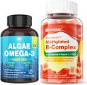 Vitamin B Complex Filled Gummies & Plant-Based Algae Omega 3 1200mg Suplemen