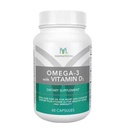 Mannaech Omega-3 dengan Vitamin D3 untuk Bone, Heart Health dan Cognitive Dukungan, Terbuat dari Minyak Ikan Murni